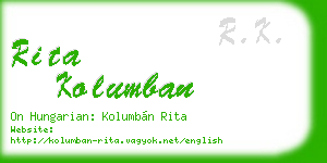 rita kolumban business card